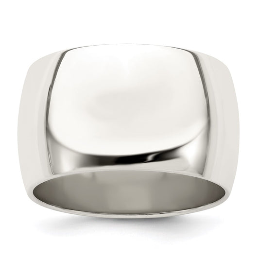 Sterling Silver 12mm Half Round Size 10 Band