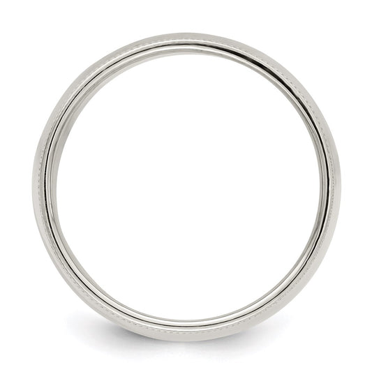 Sterling Silver 9mm Half Round Milgrain Size 10 Band