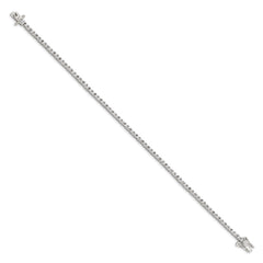 Sterling Silver Rhodium-plated CZ Tennis Bracelet QX104CZ