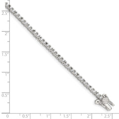 Sterling Silver Rhodium-plated CZ Tennis Bracelet QX104CZ