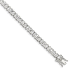 Sterling Silver Rhodium-plated CZ Tennis Bracelet QX106CZ