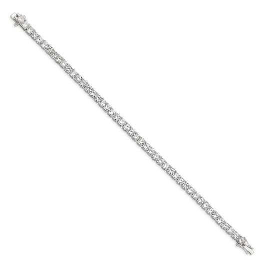 Sterling Silver Rhodium-plated CZ Tennis Bracelet QX107CZ