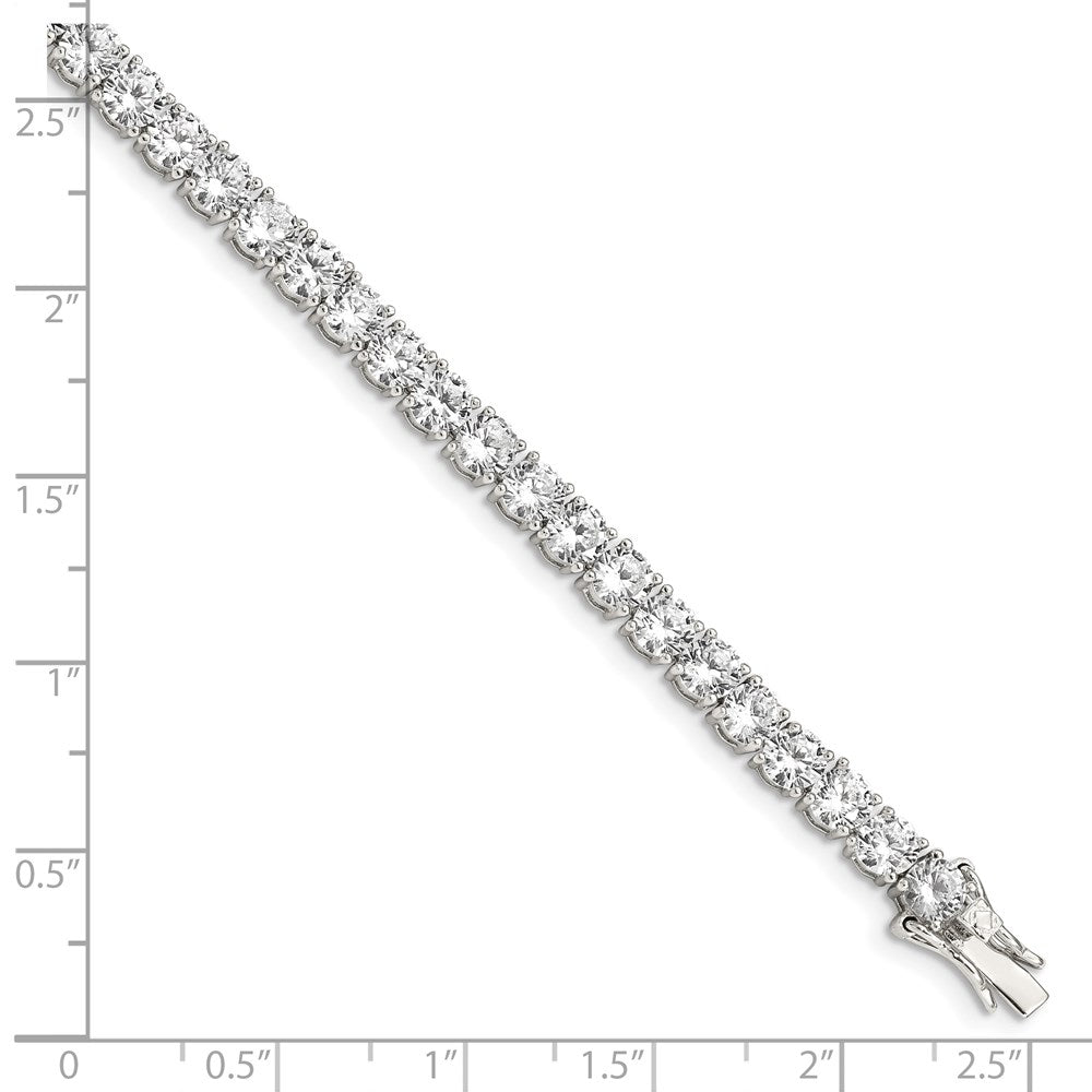 Sterling Silver Rhodium-plated CZ Tennis Bracelet QX107CZ