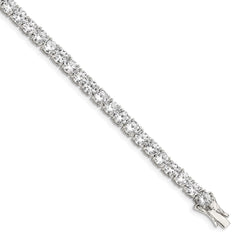 Sterling Silver Rhodium-plated CZ Tennis Bracelet QX107CZ