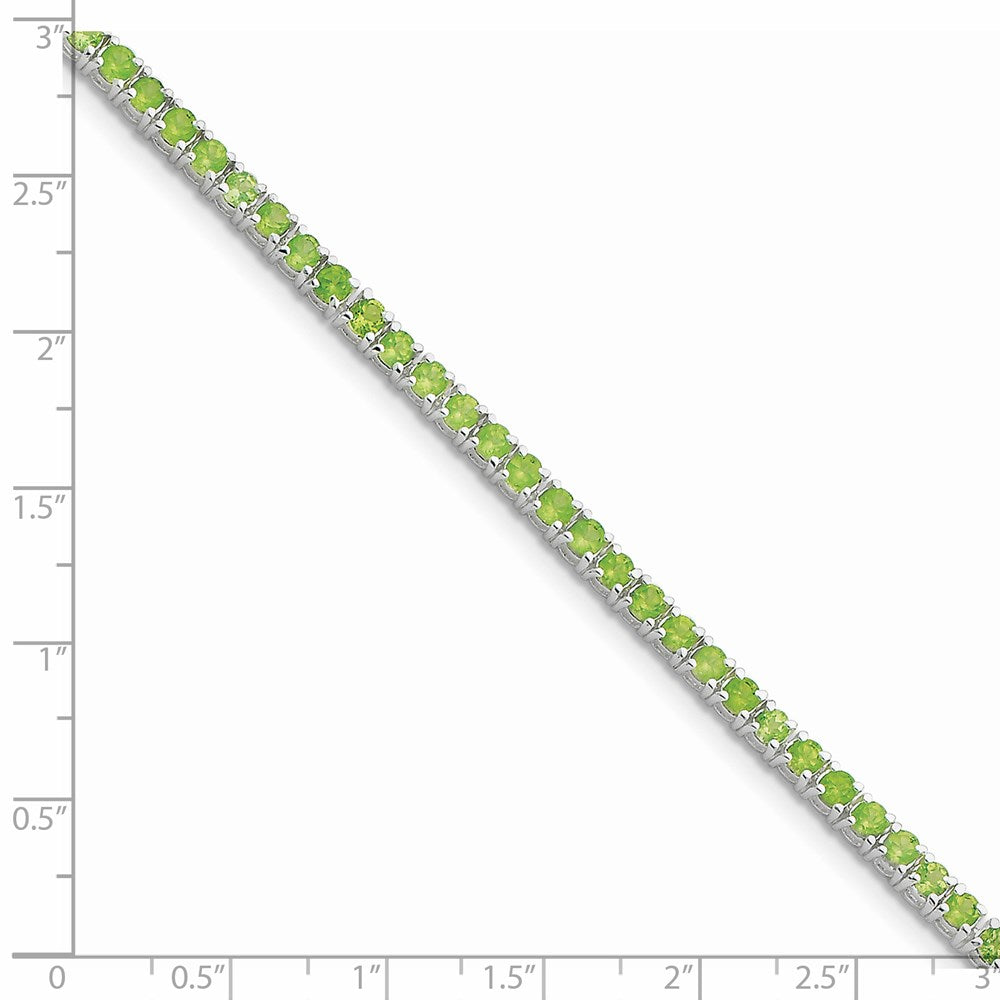 Sterling Silver Rhodium-plated Peridot Bracelet QX188PE