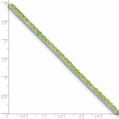 Sterling Silver Rhodium-plated Peridot Bracelet QX188PE