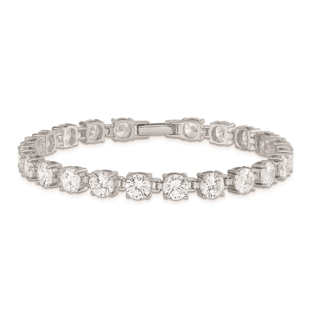 Sterling Silver Rhodium-plated CZ Tennis Bracelet QX346CZ