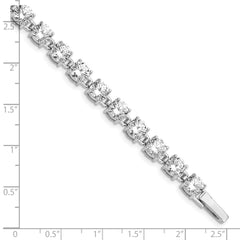 Sterling Silver Rhodium-plated CZ Tennis Bracelet QX346CZ