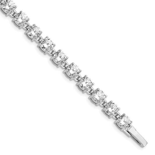 Sterling Silver Rhodium-plated CZ Tennis Bracelet QX346CZ