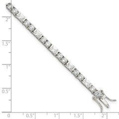 Sterling Silver Rhodium-plated CZ Tennis Bracelet QX354CZ