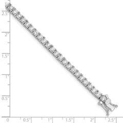 Sterling Silver Rhodium-plated CZ Tennis Bracelet QX355CZ