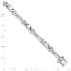 Sterling Silver Rhodium-plated CZ Bracelet QX361CZ