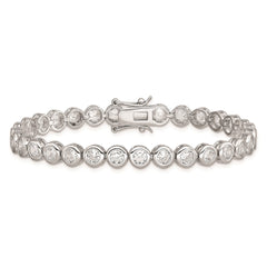 Sterling Silver Rhodium-plated CZ Tennis Bracelet QX374CZ