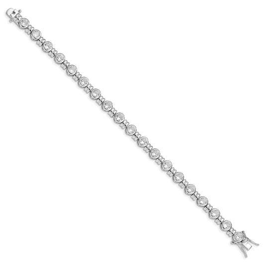 Sterling Silver Rhodium-plated CZ Bracelet QX375CZ