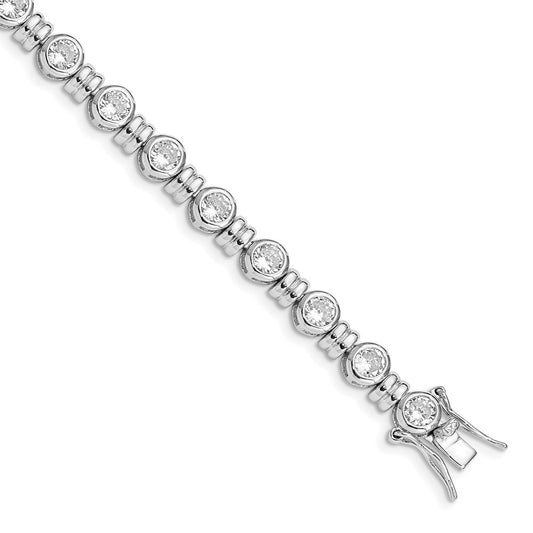 Sterling Silver Rhodium-plated CZ Bracelet QX375CZ
