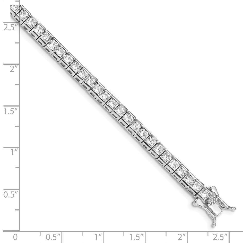 Sterling Silver Rhodium-plated CZ 7 inch Tennis Bracelet QX528CZ