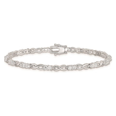 Sterling Silver Rhodium-plated CZ Infinity Bracelet QX529CZ