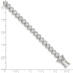 Sterling Silver Rhodium-plated CZ 7 inch Tennis Bracelet QX558CZ