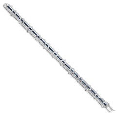 Sterling Silver Rhodium-plated Sapphire & CZ Bracelet QX620S