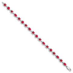 Sterling Silver Rhodium-plated Ruby Bracelet QX622R