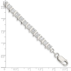 Sterling Silver CZ Fancy Polished Bracelet QX767CZ