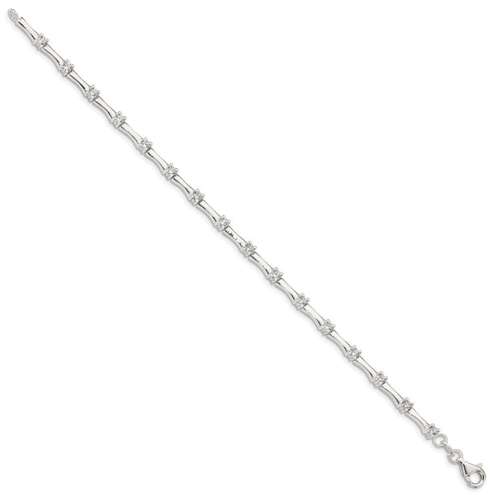 Sterling Silver CZ Fancy Polished Bracelet QX769CZ