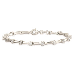 Sterling Silver CZ Fancy Polished Bracelet QX769CZ