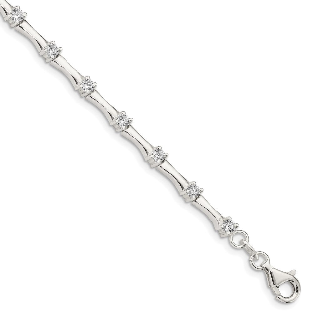 Sterling Silver CZ Fancy Polished Bracelet QX769CZ