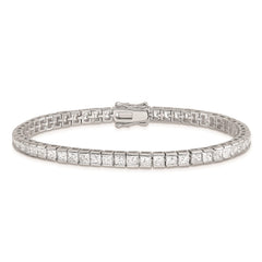 Sterling Silver Rhodium-plated CZ Tennis Bracelet QX813CZ