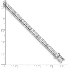Sterling Silver Rhodium-plated CZ Tennis Bracelet QX813CZ