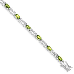 Sterling Silver Rhodium-plated Peridot Bracelet QX823PE