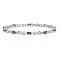 Sterling Silver Rhodium-plated Garnet Bracelet QX837GA