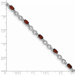 Sterling Silver Rhodium-plated Garnet Bracelet QX837GA