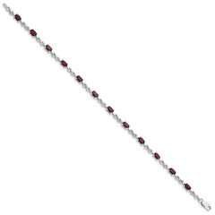 Sterling Silver Rhodium-plated Garnet Bracelet QX840GA