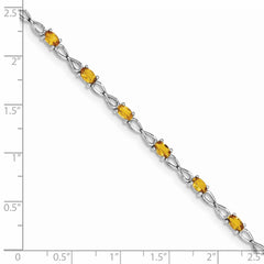 Sterling Silver Rhodium-plated Citrine Bracelet QX842CI