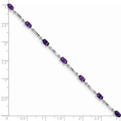 Sterling Silver Rhodium-plated Amethyst Bracelet QX843AM