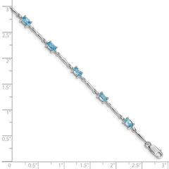 Sterling Silver Rhodium-plated Blue Topaz Bracelet QX843BT
