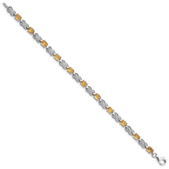 Sterling Silver Rhodium-plated Citrine Bracelet QX851CI