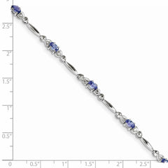 Sterling Silver Rhodium-plated Tanzanite and Diamond Bracelet QX852TZ