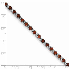 Sterling Silver Rhodium-plated Garnet and Diamond Bracelet QX853GA