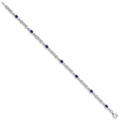 Sterling Silver Rhodium-plated Sapphire and Diamond Bracelet QX855S