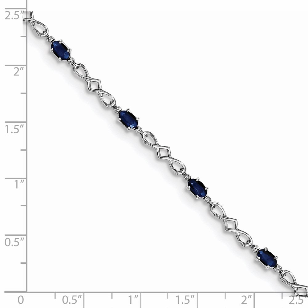 Sterling Silver Rhodium-plated Sapphire and Diamond Bracelet QX860S