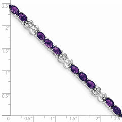 Sterling Silver Rhodium-plated Amethyst Bracelet QX863AM