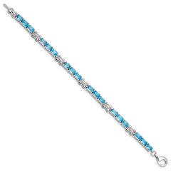 Sterling Silver Rhodium-plated Blue Topaz Bracelet QX863BT