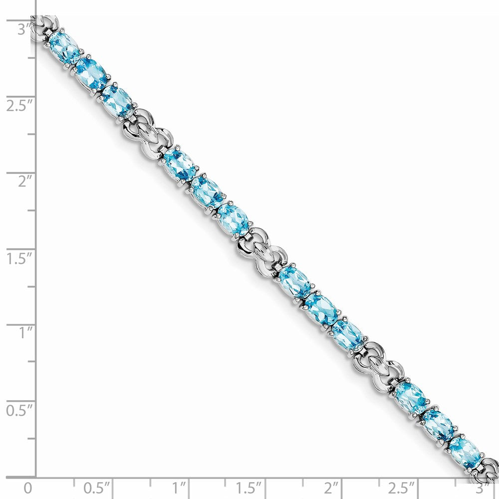 Sterling Silver Rhodium-plated Blue Topaz Bracelet QX863BT