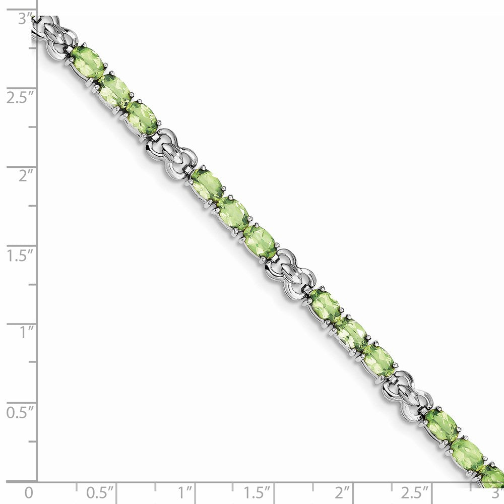 Sterling Silver Rhodium-plated Peridot Bracelet QX863PE