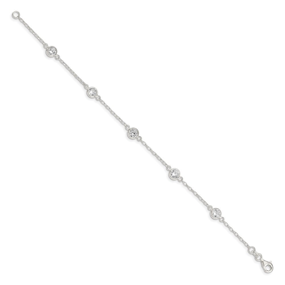 Sterling Silver Polished CZ Bracelet QX936CZ