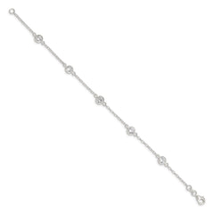 Sterling Silver Polished CZ Bracelet QX936CZ