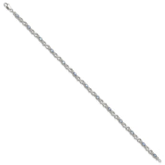 Sterling Silver Rhodium-plated Polished Tanzanite Xs 7.5 inch Bracelet QX974TZ