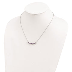 Sterling Silver Rhodium-plated Amethyst Pendant w/Necklace QX990AM-18